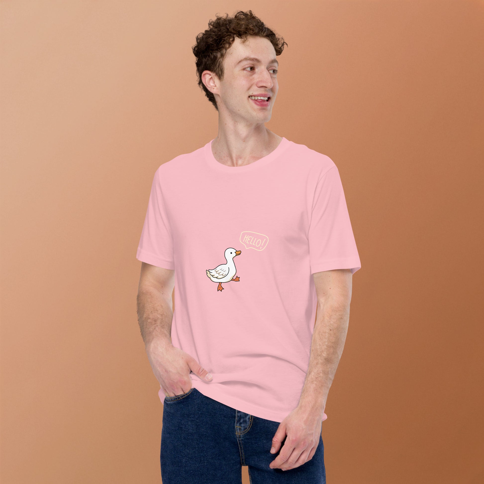 Quacksy T-Shirt by R.A. Apparel, image 95, front view, Pink, size 2XL, design placement.