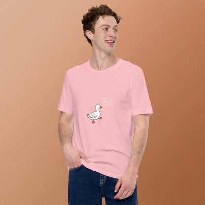 Quacksy T-Shirt by R.A. Apparel, image 95, front view, Pink, size 2XL, design placement.