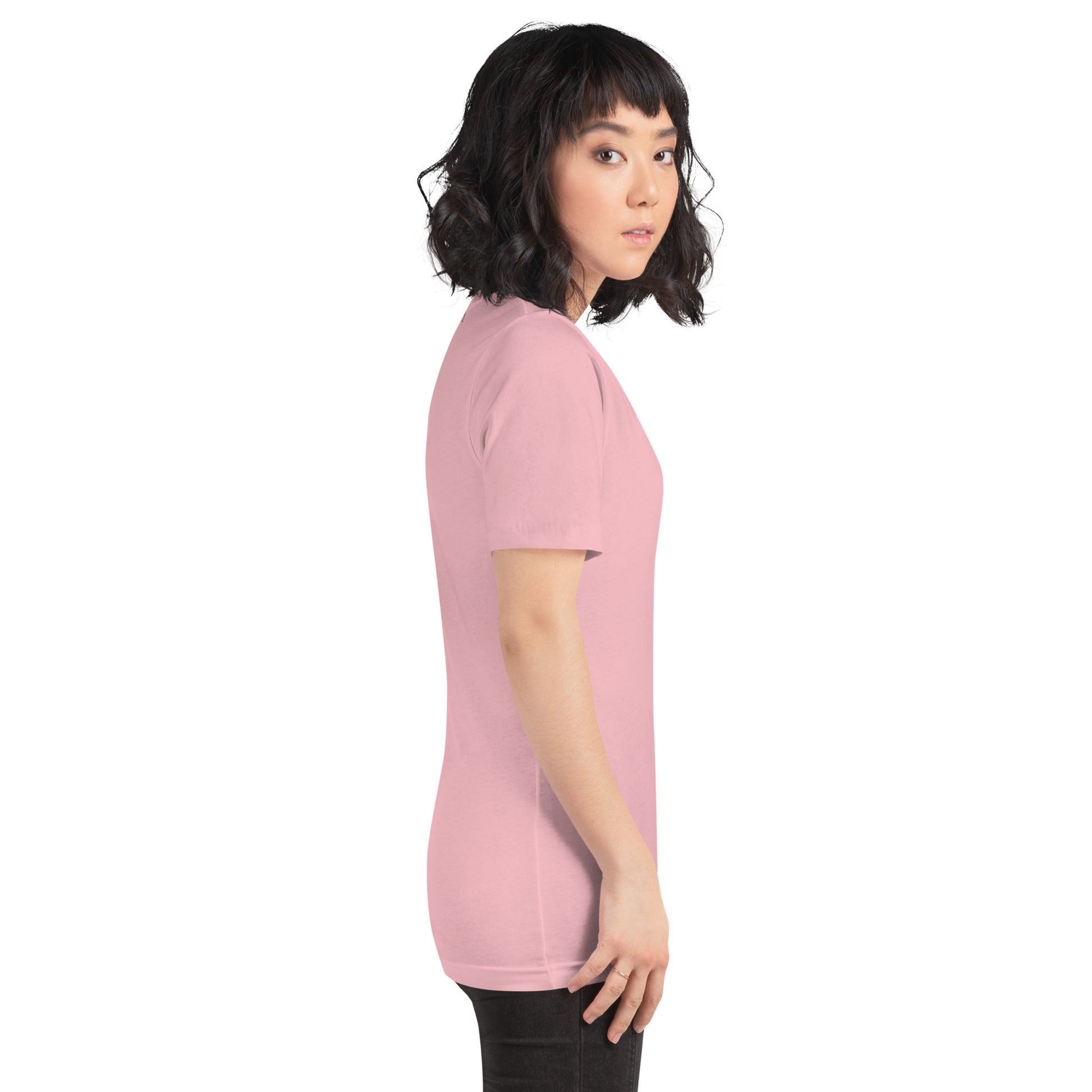 Evolution T-Shirt - Left Placement by R.A. Apparel, image 24, right-side angle, Soft Cream, size XS, left placement.