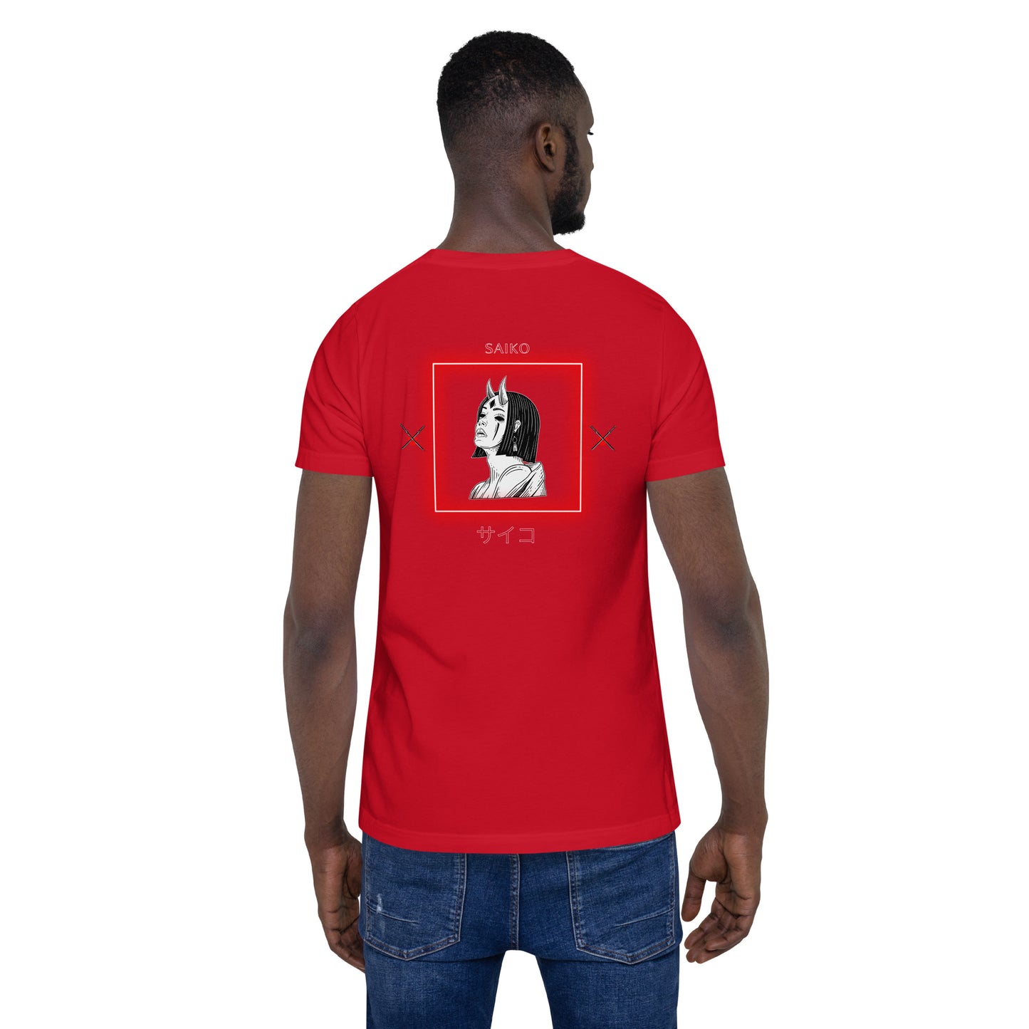 Saiko T-Shirt - Left Placement 34 product image 13 in Black, size 3XL, with back view and left placement.