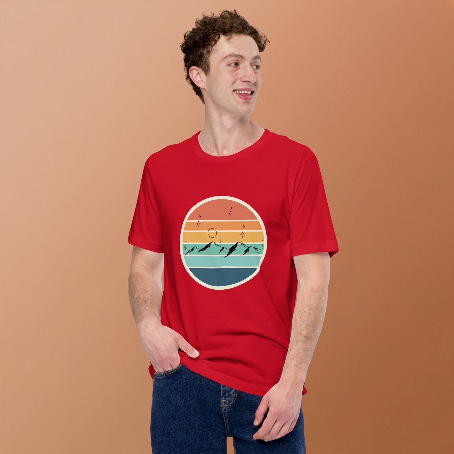 Image 14 of Black Summitline T-Shirt - Left Placement, size 4XL, with Mountain Range artwork visible in front view.