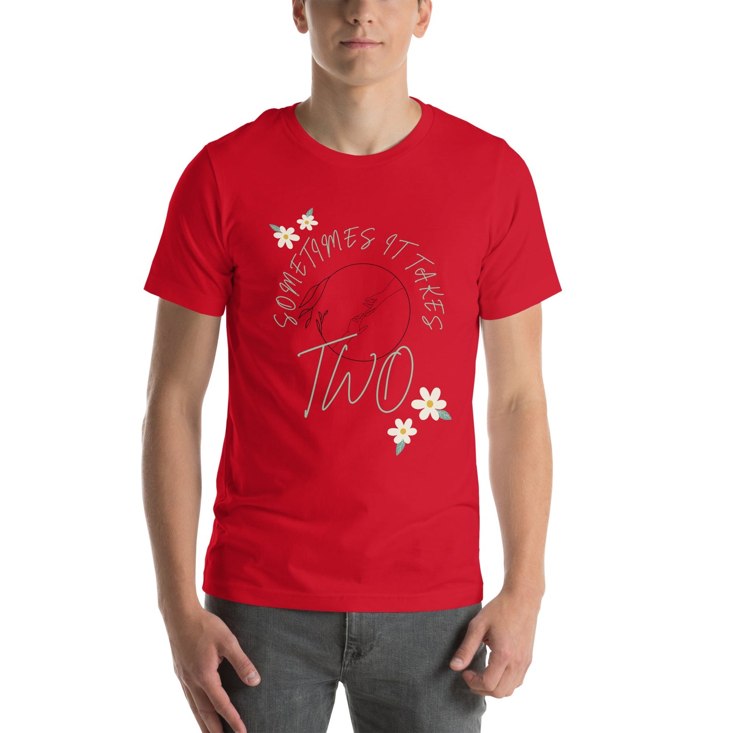 Duet T-Shirt - Left Placement image 9 in Black, size M, showing front view for the It Takes Two design.