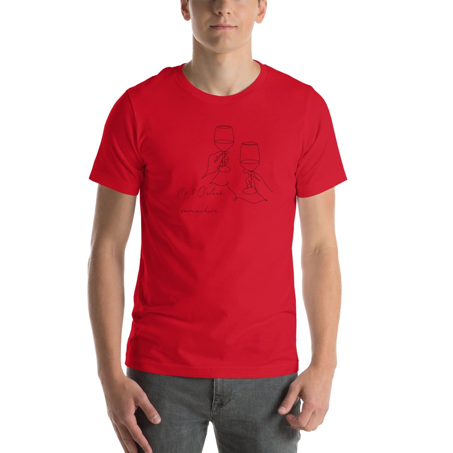 Image 11 of Military Green After Five T-Shirt - Left Placement, size S, with 5 O'Clock artwork visible in front view.