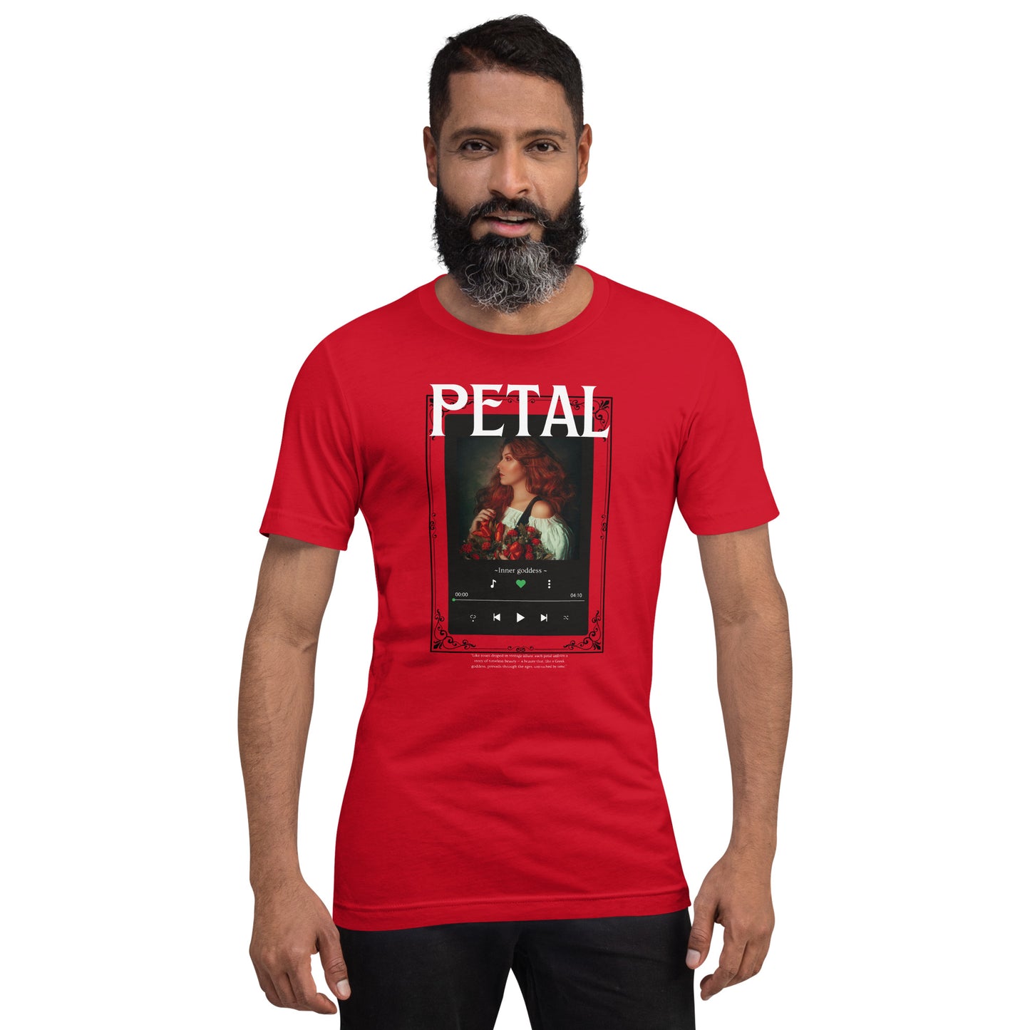 Petaline T-Shirt product image 17 in Maroon, size M, with front view and design placement.