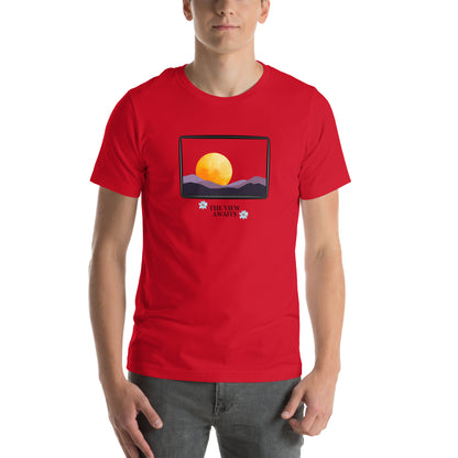 Image 25 of Red Avenor T-Shirt, size 2XL, with The View Awaits artwork visible in front view.