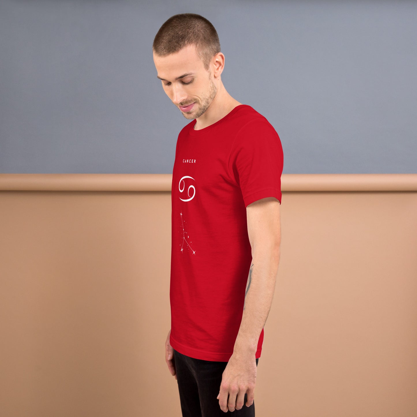 Moonhaven T-Shirt by R.A. Apparel, image 51, left-side angle, Heather Midnight Navy, size S, design placement.