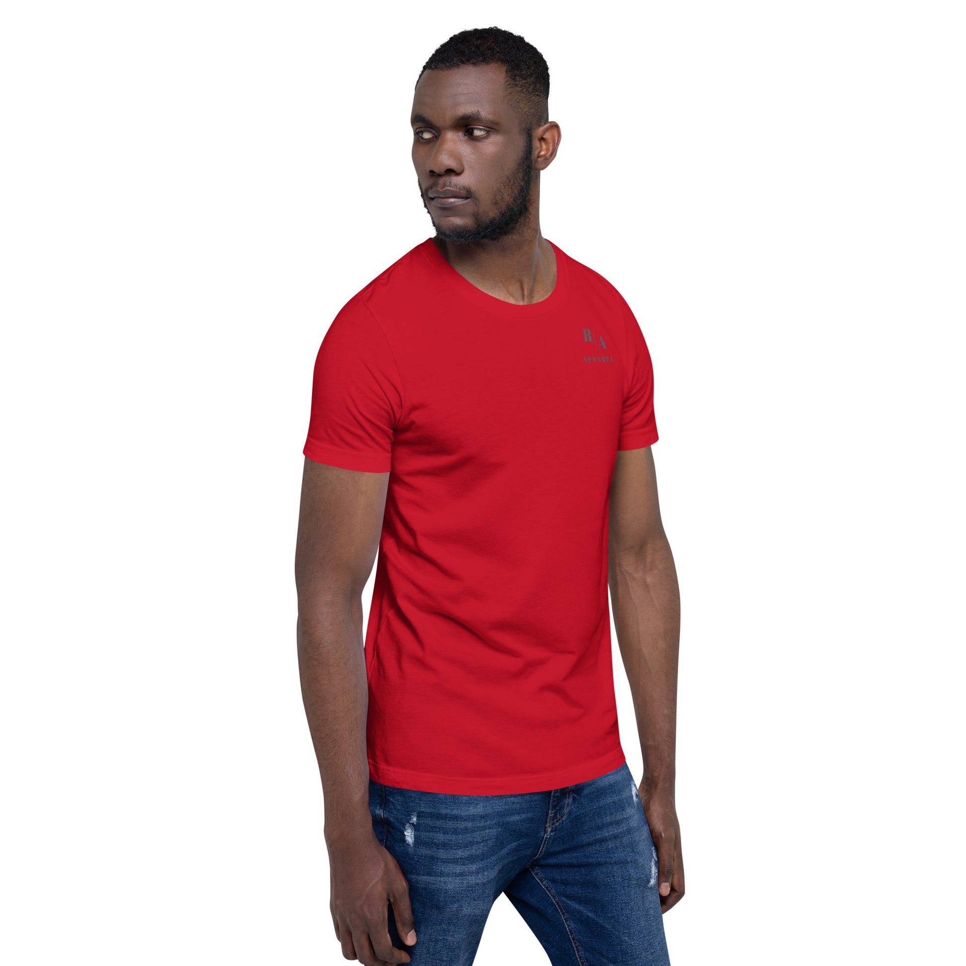 Saiko T-Shirt - Left Placement 34 by R.A. Apparel, image 14, front view, right-side angle, Black, size 4XL, left placement.
