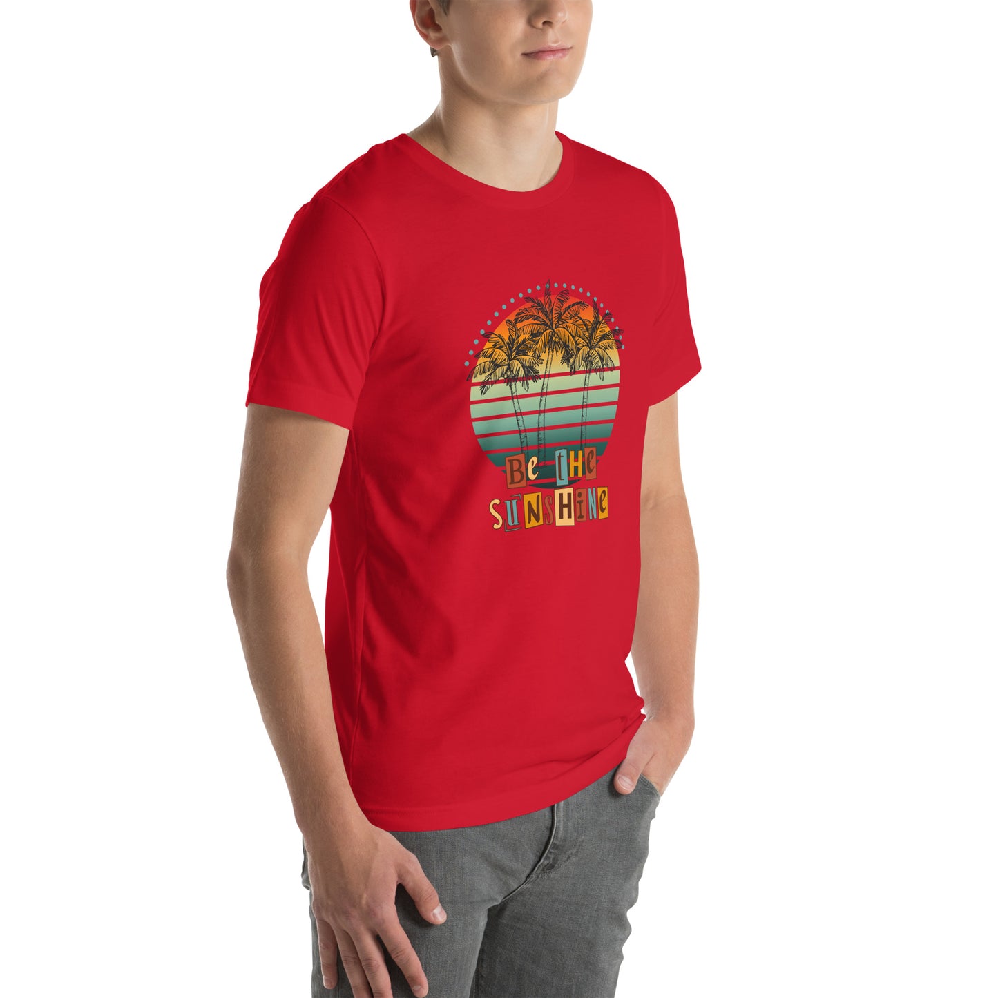 Solara T-Shirt image 36: True Royal version, size S with front view, right-side angle of the Be the Sunshine range.