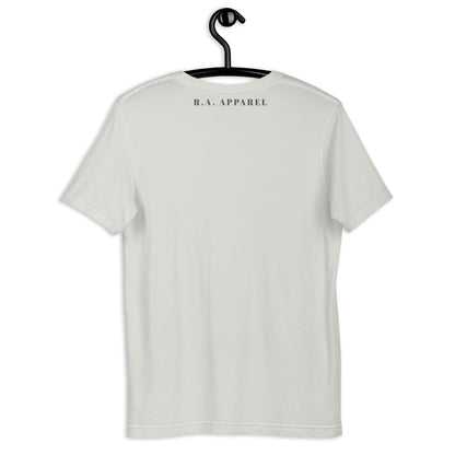 Festive Mood T-Shirt - Left Placement image 18: Athletic Heather version, size XL with back view of the Xmas Mood range.