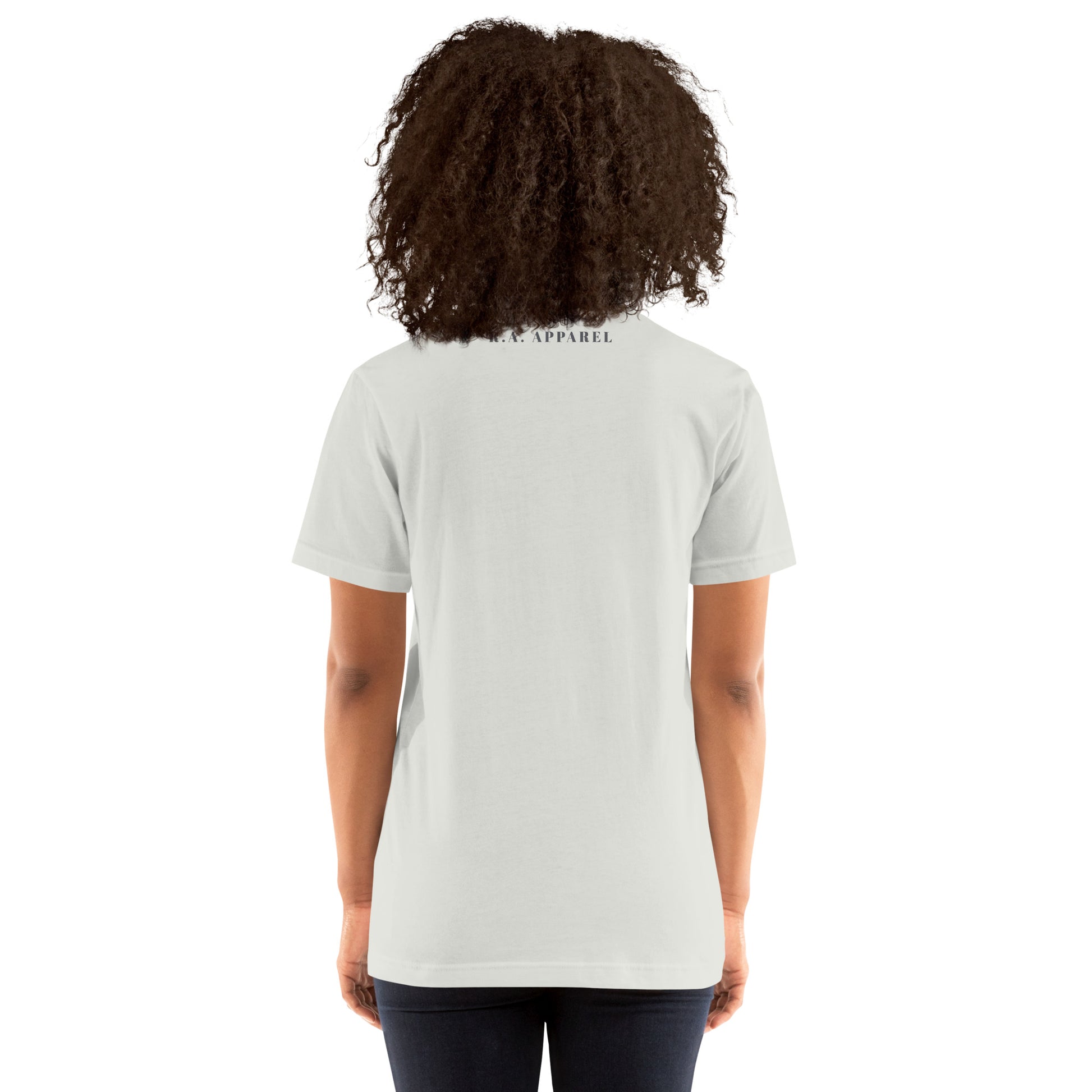 Image 15 of Pink Breathing Room T-Shirt - Left Placement, size S, with Just Breathe artwork visible in back view.