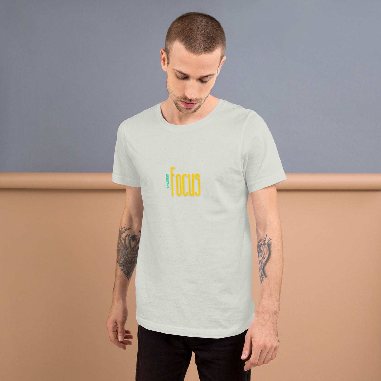Focusline T-Shirt - Left Placement by R.A. Apparel, image 15, front view, Vintage Black, size M, left placement.