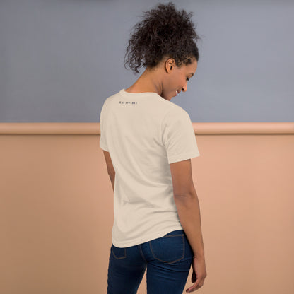 Boo Luxe T-Shirt - Left Placement image 21: Soft Cream version, size L with back view of the Fa Boo Lous range.