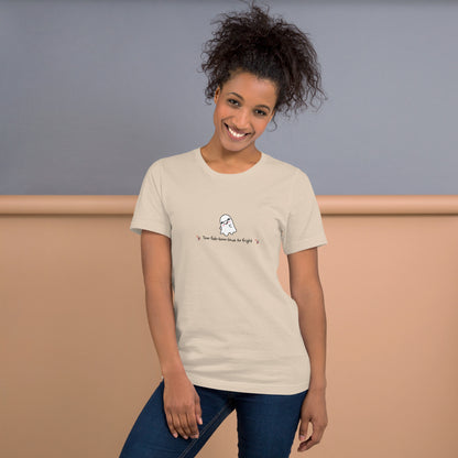 Boo Luxe T-Shirt - Left Placement product image 19 in Soft Cream, size S, with front view and left placement.