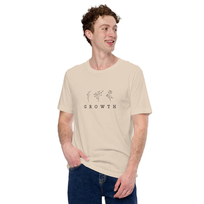 Growthline T-Shirt - Left Placement image 15: Ocean Blue version, size S with front view of the Growth range.