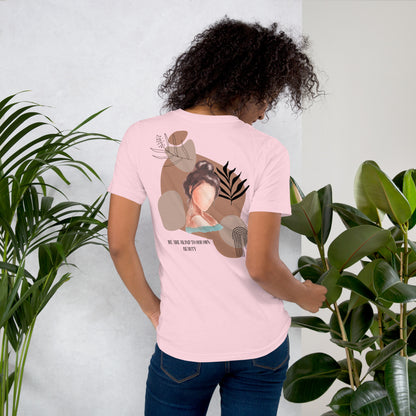 Blind Signal T-Shirt - Left Placement 41 product image 28 in Athletic Heather, size M, with back view and left placement.