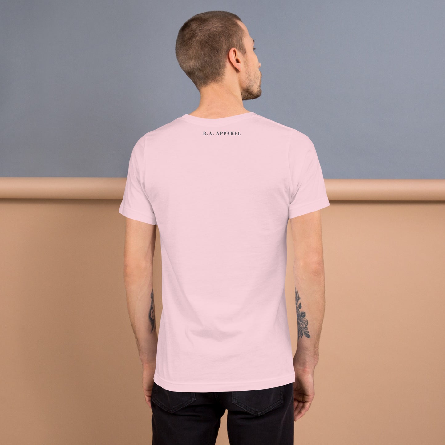 Focusline T-Shirt - Left Placement by R.A. Apparel, image 28, back view, Team Purple, size XL, left placement.