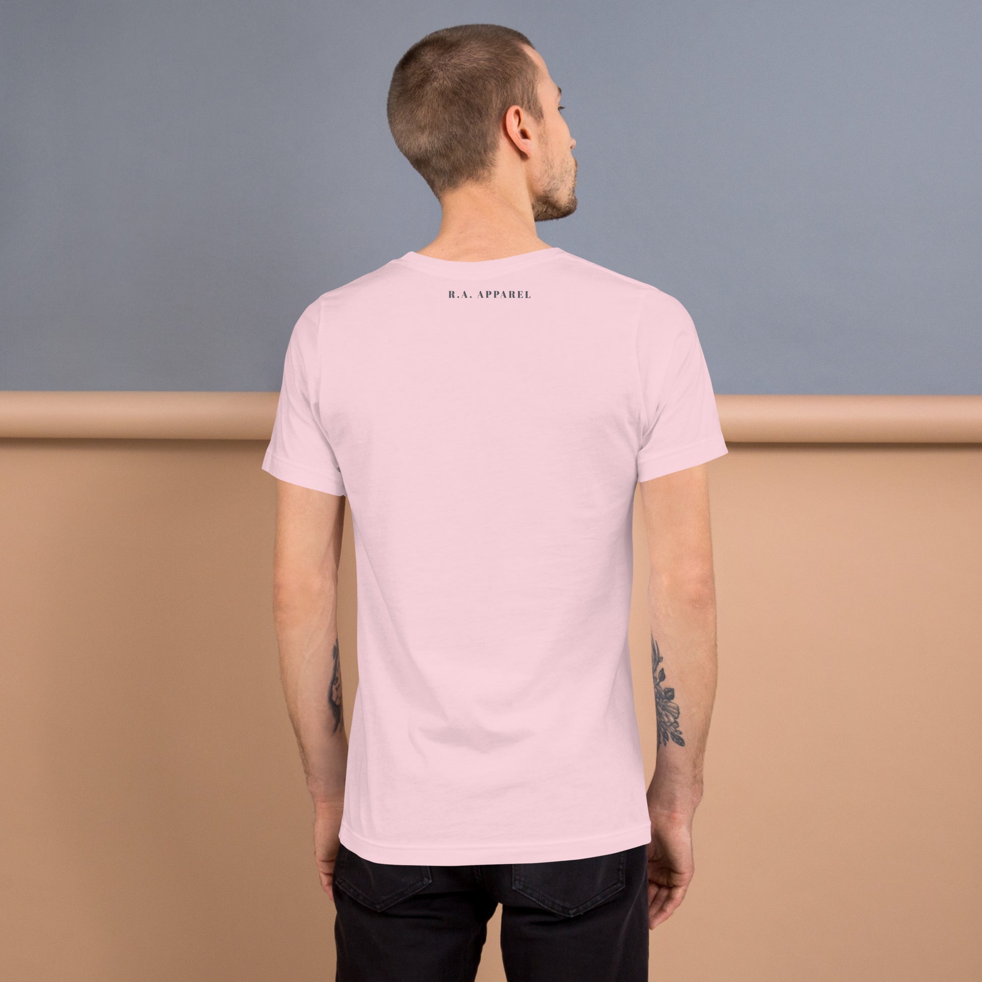 Focusline T-Shirt - Left Placement by R.A. Apparel, image 28, back view, Team Purple, size XL, left placement.