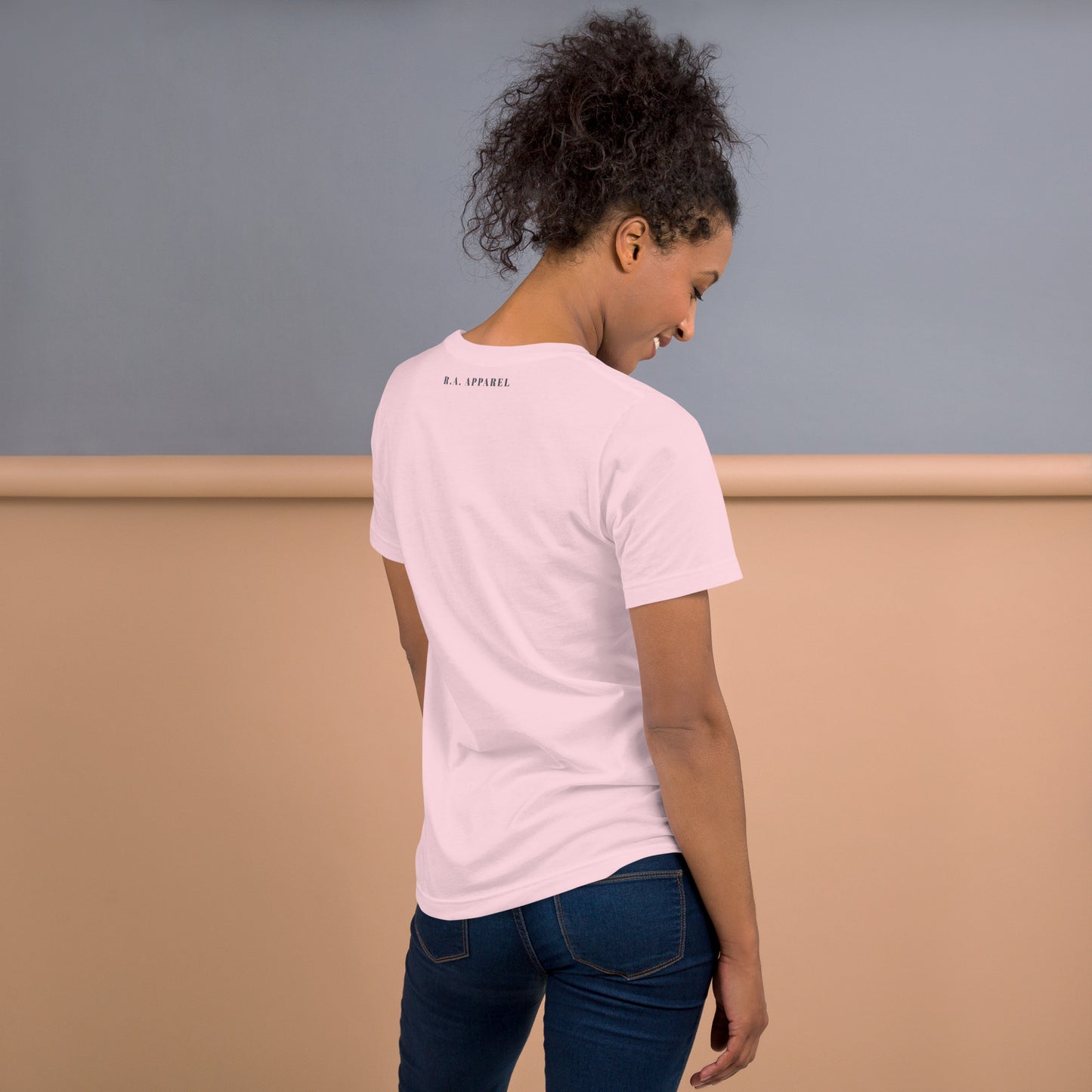 Boo Luxe T-Shirt - Left Placement product image 42 in Heather Mint, size L, with back view and left placement.