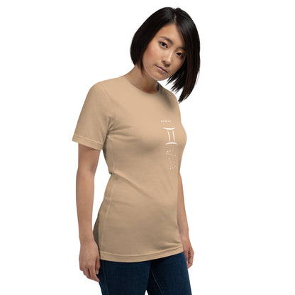 Twin Signal T-Shirt - Left Placement image 86 in Pink, size L, showing front view, right-side angle for the Gemini design.