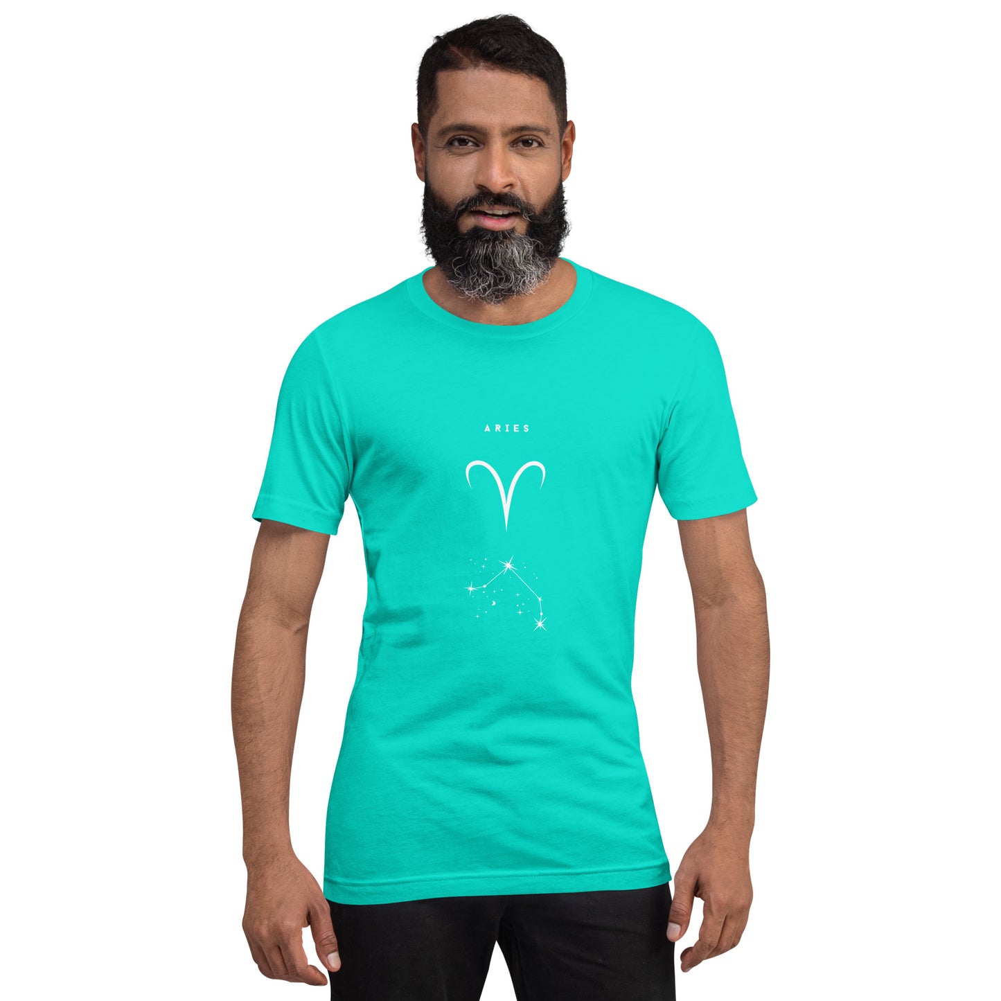 Image 57 of Burnt Orange Marsborne T-Shirt - Left Placement, size L, with Aries artwork visible in front view.