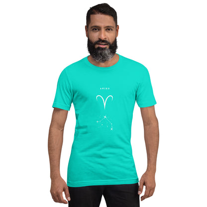 Image 57 of Burnt Orange Marsborne T-Shirt - Left Placement, size L, with Aries artwork visible in front view.