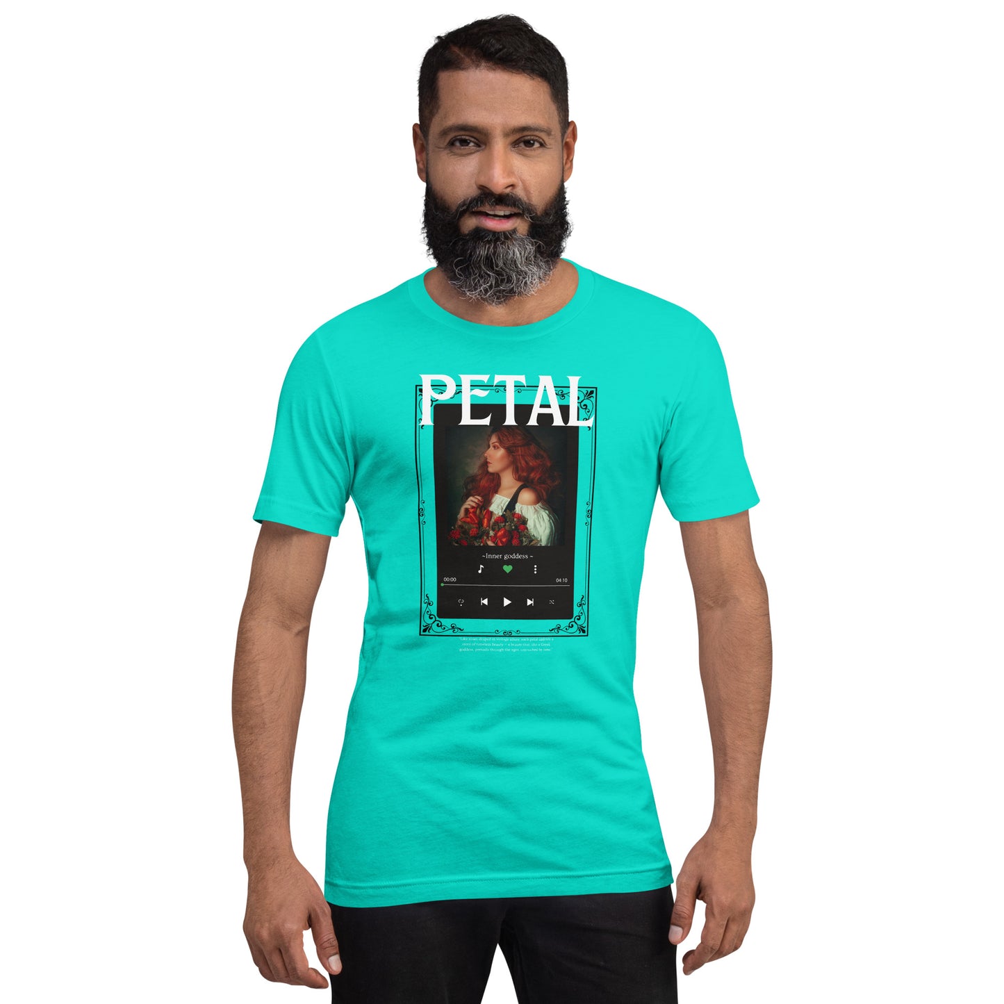 Petaline T-Shirt product image 73 in Heather Autumn, size L, with front view and design placement.