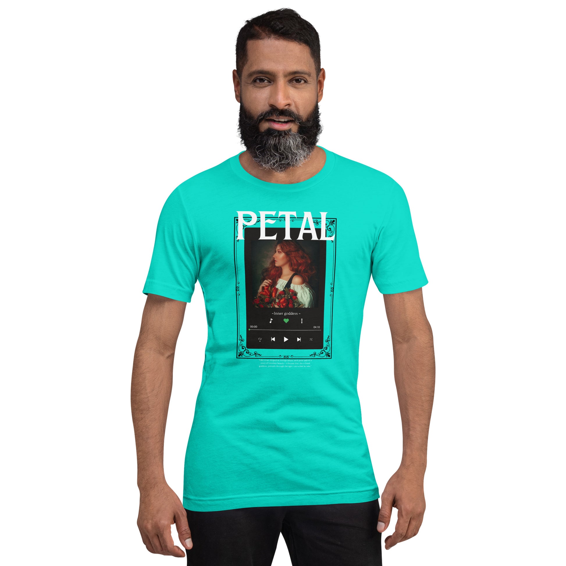 Petaline T-Shirt product image 73 in Heather Autumn, size L, with front view and design placement.