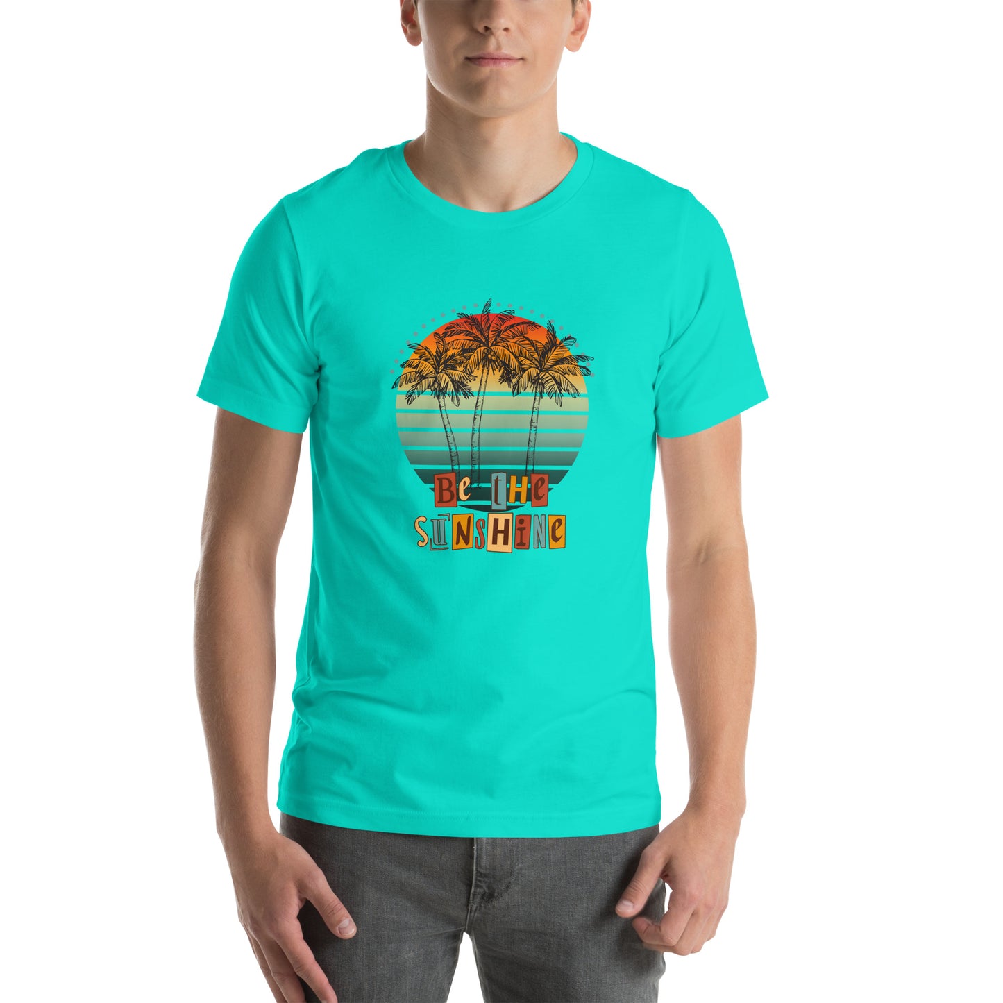 Solara T-Shirt by R.A. Apparel, image 96, front view, Heather Ice Blue, size S, design placement.