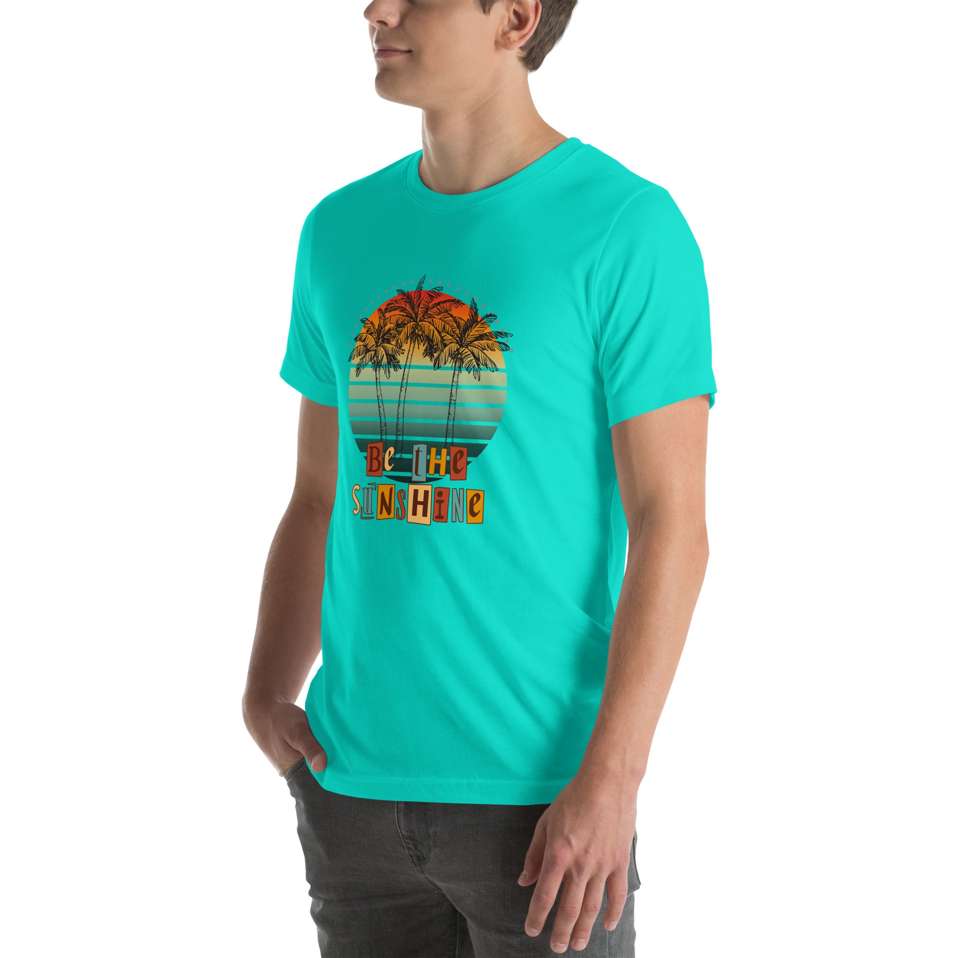 Solara T-Shirt product image 93 in Yellow, size L, with front view, left-side angle and design placement.