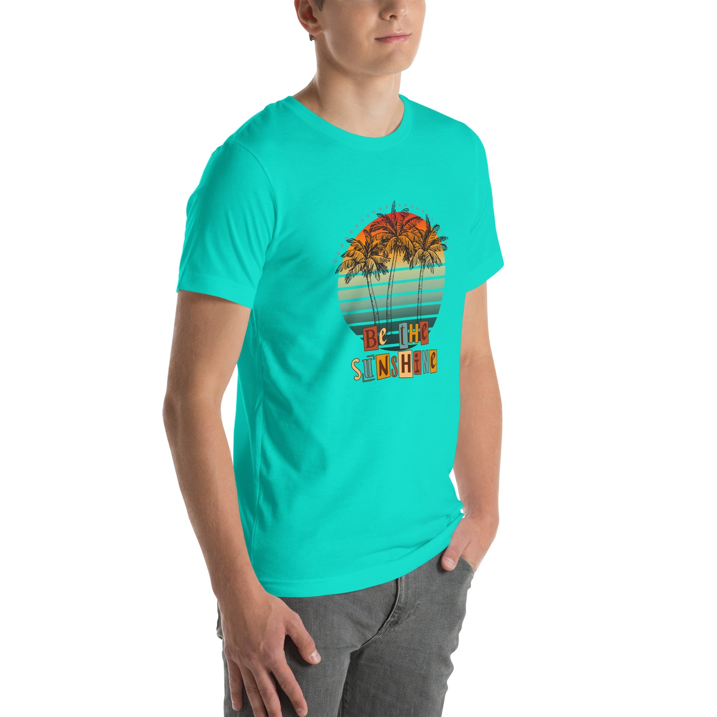 Solara T-Shirt product image 94 in Yellow, size XL, with front view, right-side angle and design placement.