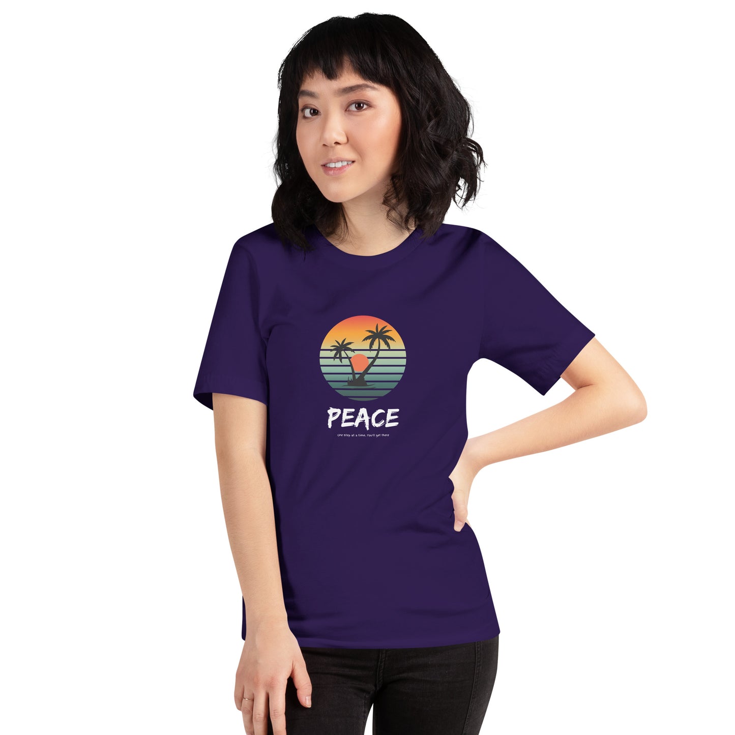 Quiet Peace T-Shirt - Left Placement by R.A. Apparel, image 13, front view, Vintage Black, size XS, left placement.