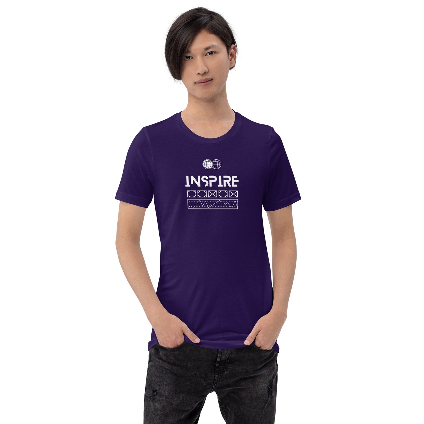 Inspireline T-Shirt - Left Placement by R.A. Apparel, image 13, front view, Oxblood Black, size S, left placement.