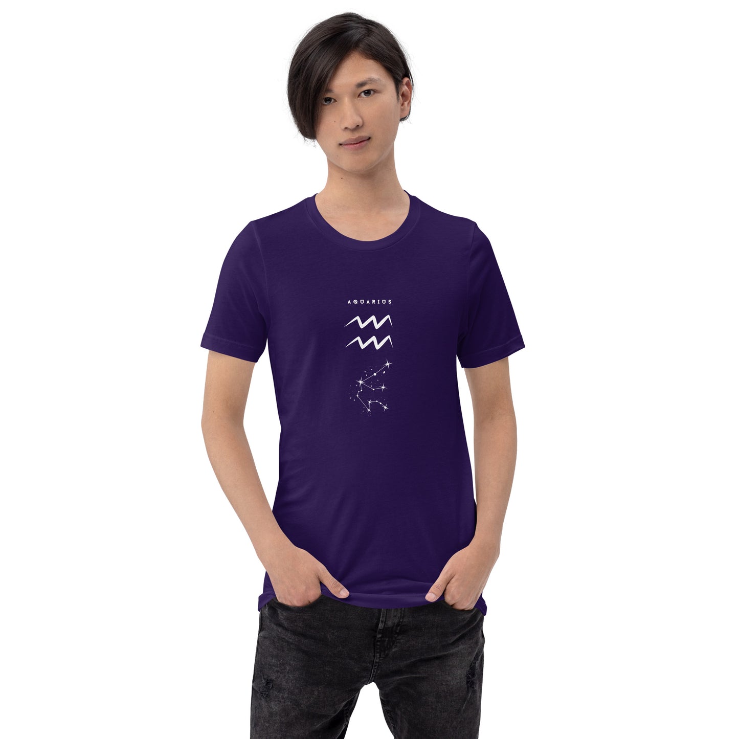 Image 19 of Oxblood Black Waterbearer T-Shirt - Left Placement, size XL, with Aquarius artwork visible in front view.