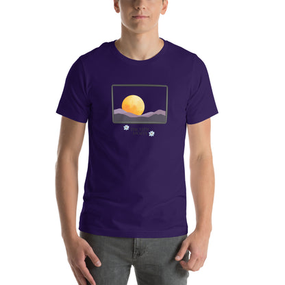 Image 12 of Heather Emerald Avenor T-Shirt, size M, with The View Awaits artwork visible in front view.