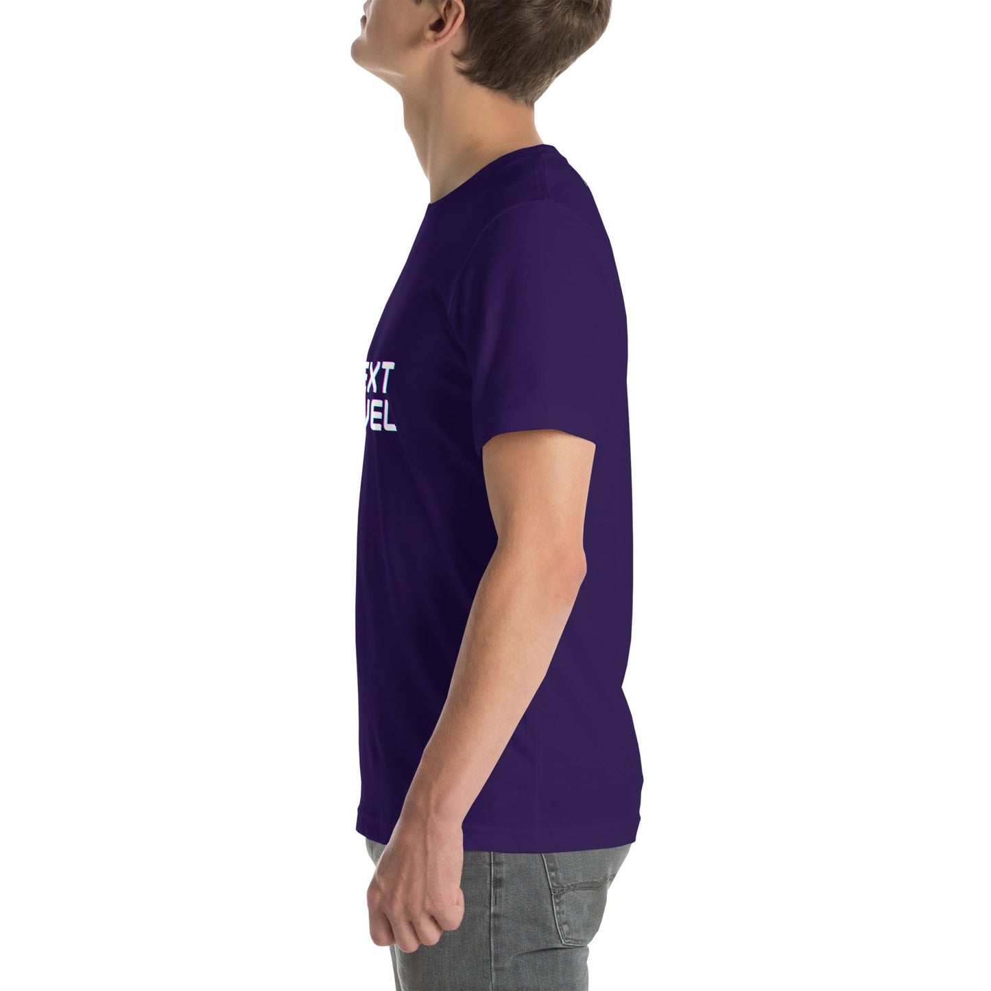 Ascender T-Shirt - Left Placement by R.A. Apparel, image 5, left-side angle, Black Heather, size XL, left placement.