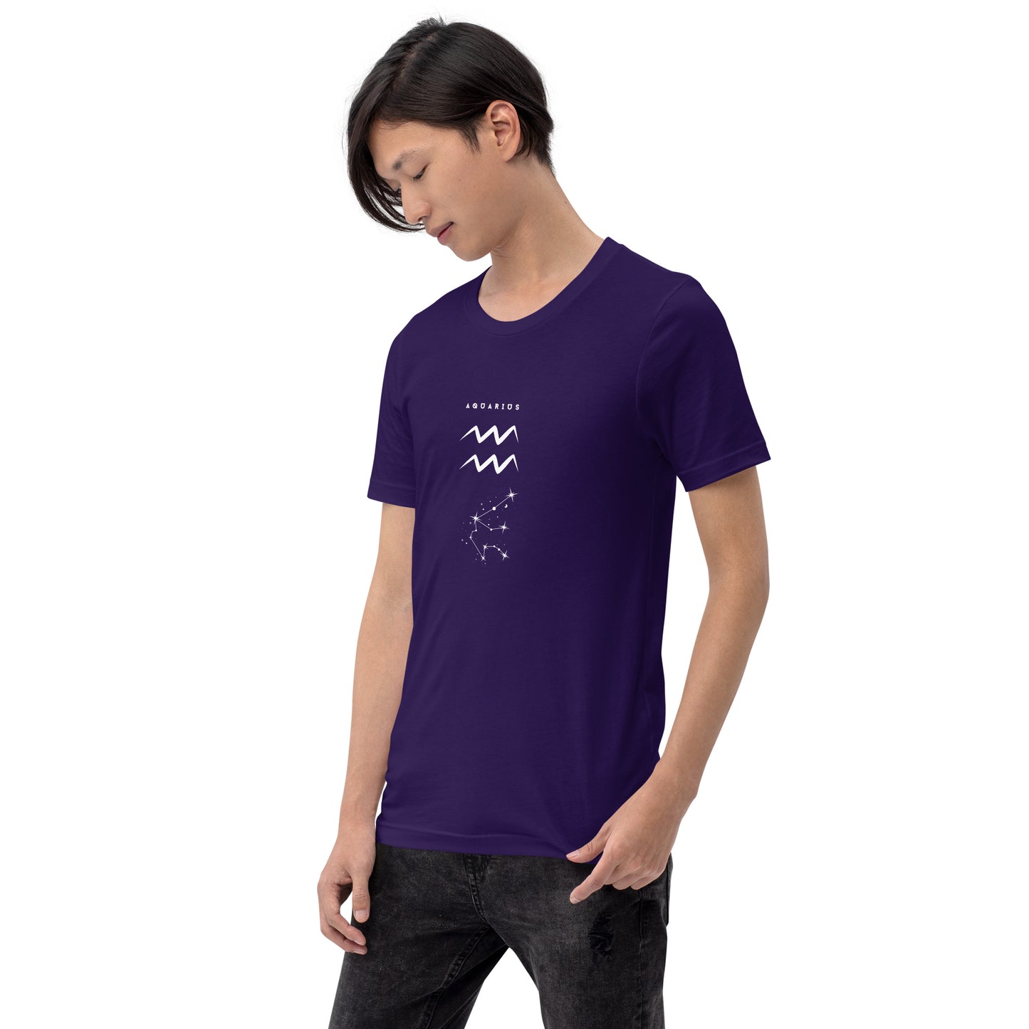 Waterbearer T-Shirt - Left Placement product image 22 in Team Purple, size M, with front view, left-side angle and left placement.