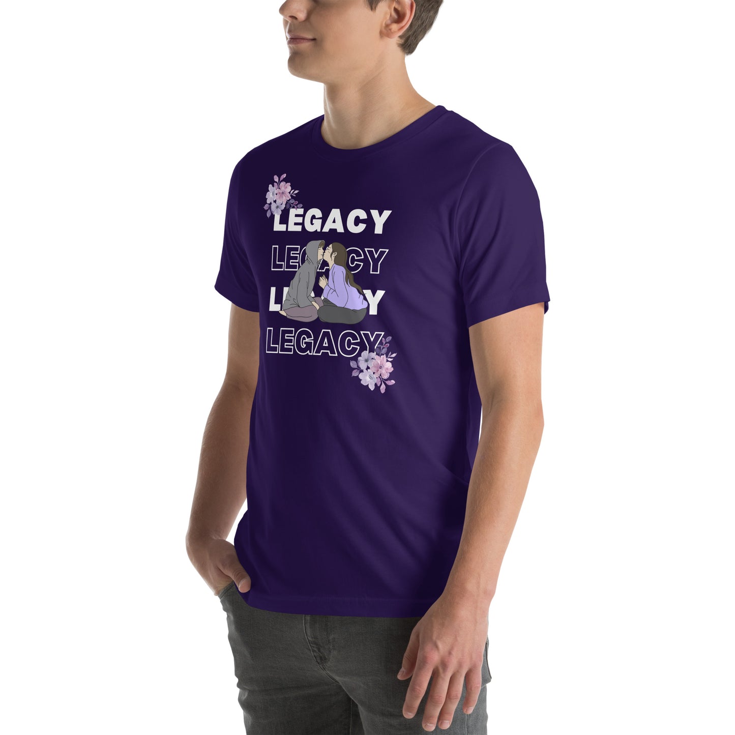 Heirloom T-Shirt - Left Placement product image 9 in Black, size L, with front view, left-side angle and left placement.
