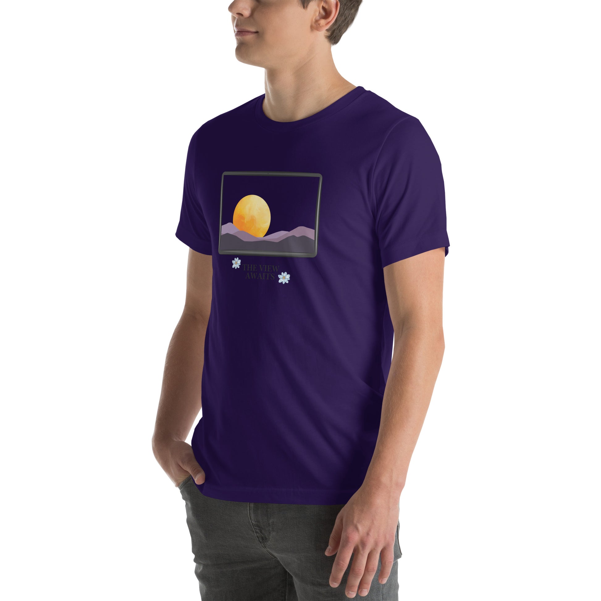 Avenor T-Shirt product image 9 in Team Purple, size XL, with front view, left-side angle and design placement.
