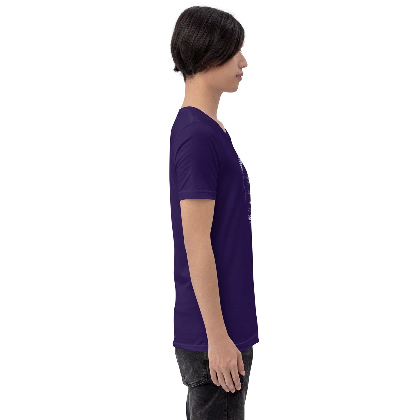 Image 17 of Oxblood Black Dragonfly T-Shirt - Left Placement, size M, with Dragonfly artwork visible in right-side angle.
