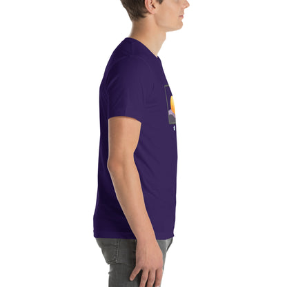 Avenor T-Shirt image 8 in Team Purple, size L, showing right-side angle for the The View Awaits design.