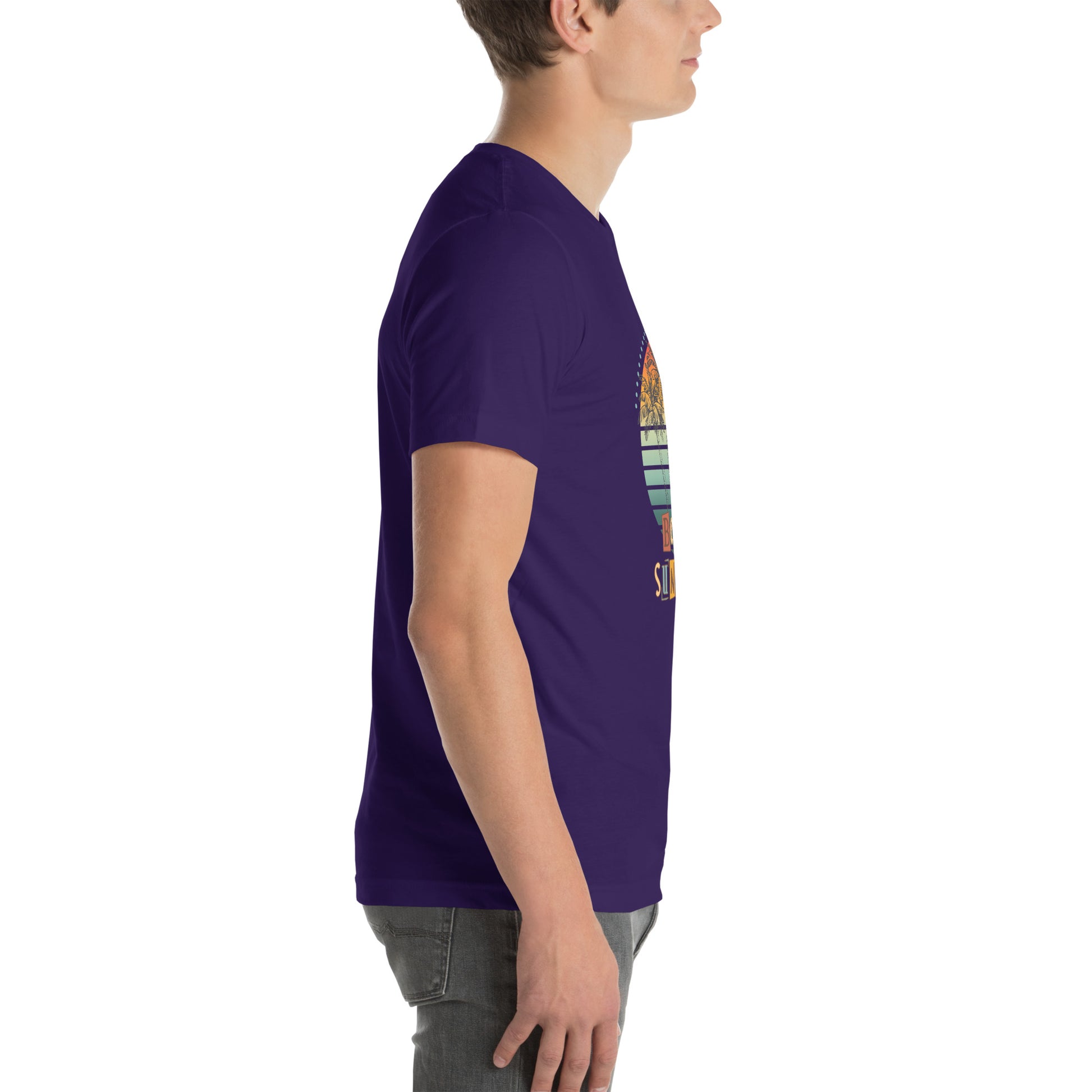 Solara T-Shirt image 14 in Team Purple, size XL, showing right-side angle for the Be the Sunshine design.