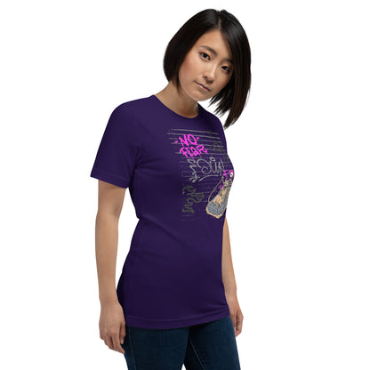Fearless T-Shirt - Left Placement product image 22 in Oxblood Black, size XL, with front view, right-side angle and left placement.