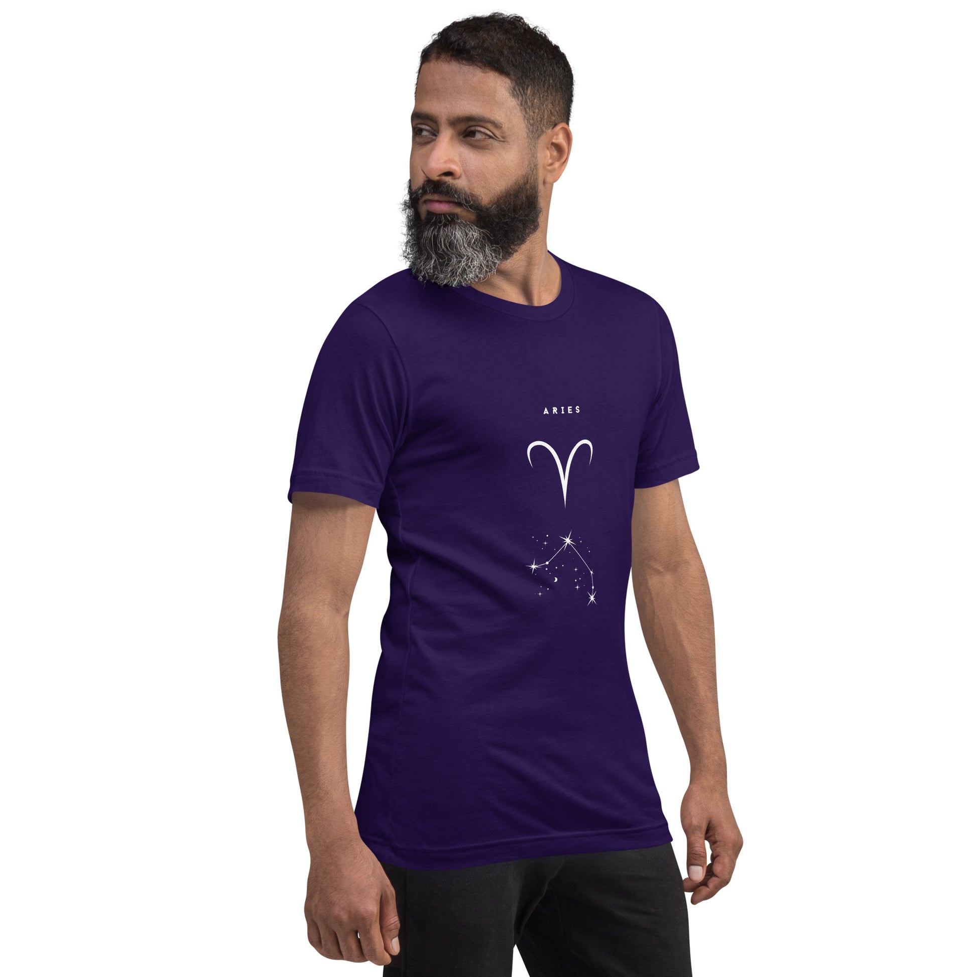 Image 12 of Team Purple Marsborne T-Shirt - Left Placement, size S, with Aries artwork visible in front view, right-side angle.