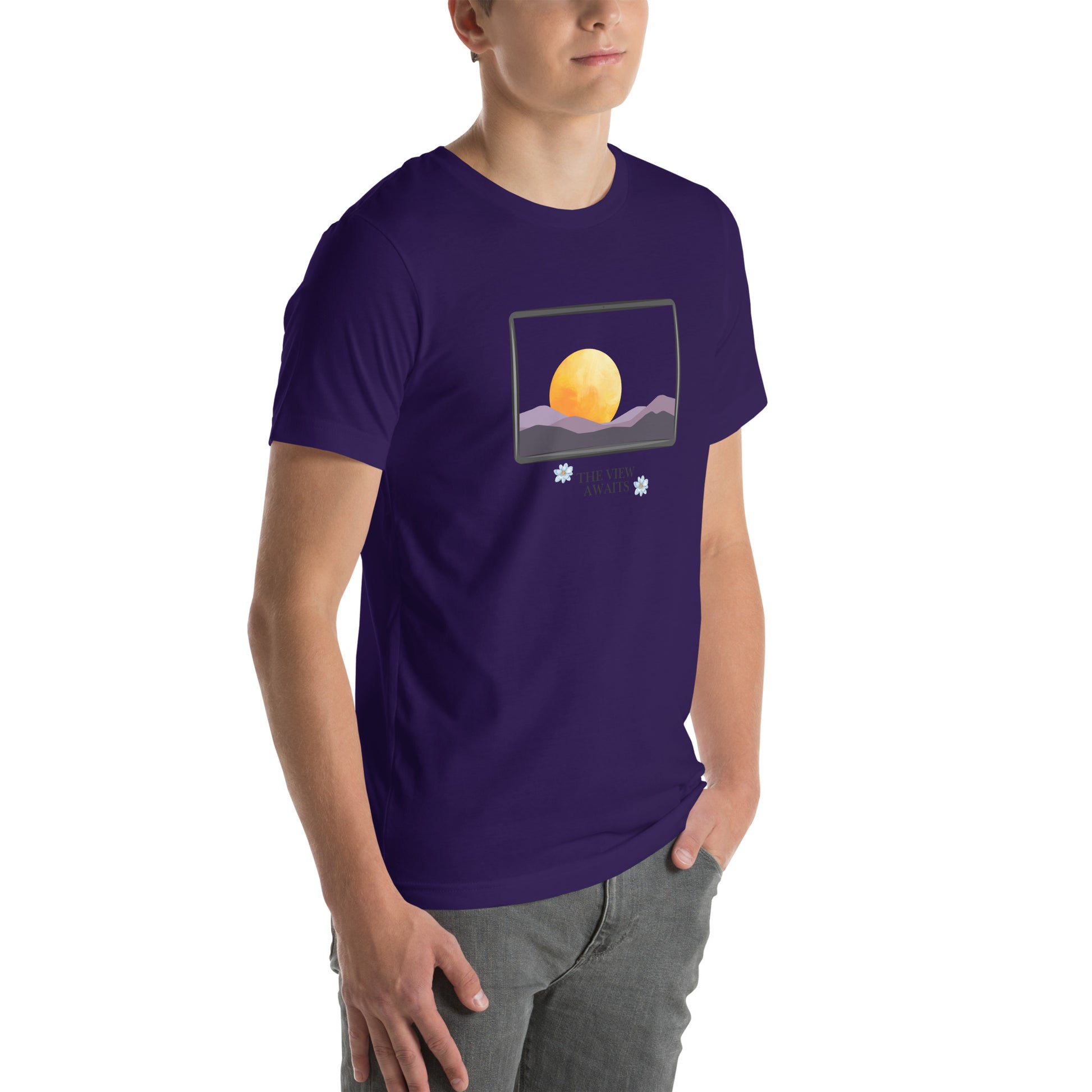 Avenor T-Shirt product image 10 in Team Purple, size 2XL, with front view, right-side angle and design placement.