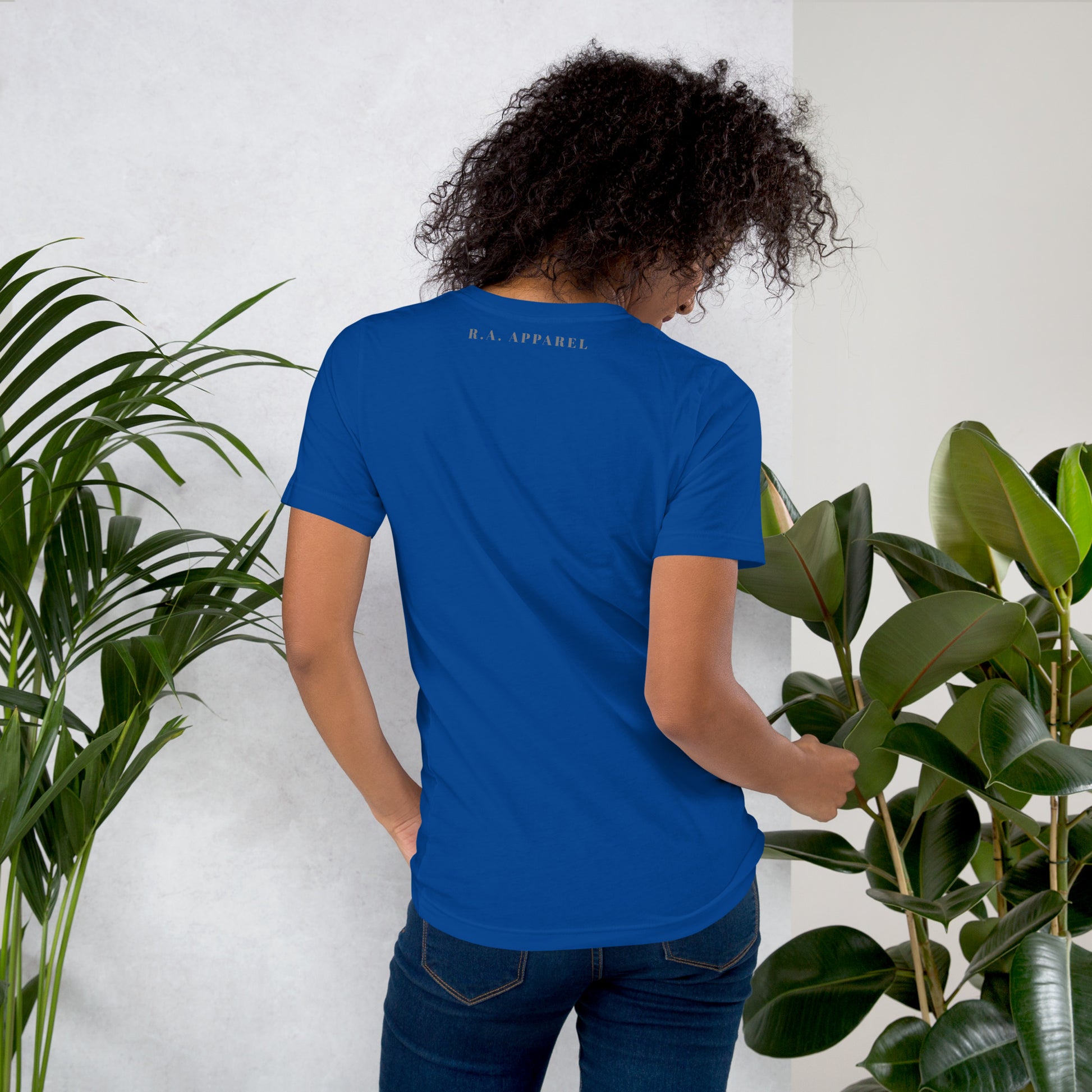 Tideborn T-Shirt - Left Placement by R.A. Apparel, image 16, back view, Oxblood Black, size M, left placement.
