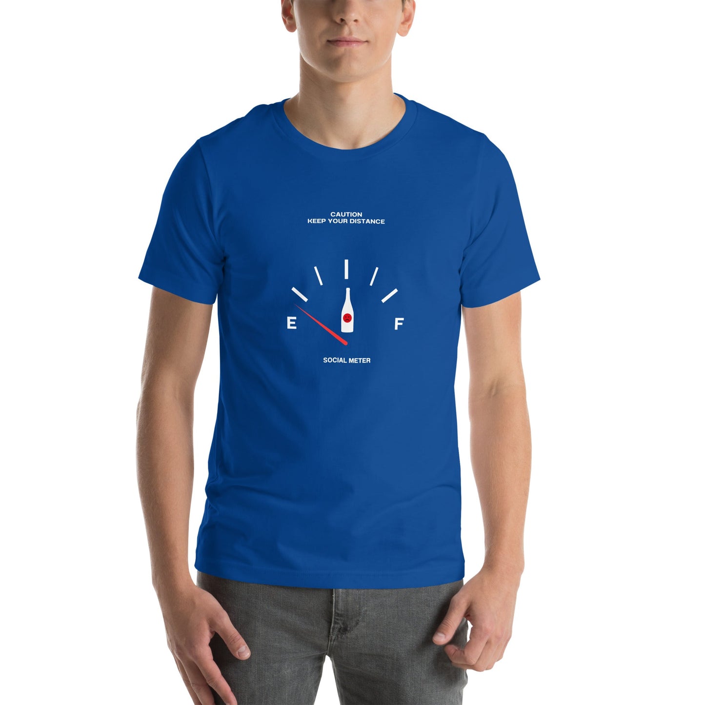 Social Static T-Shirt - Left Placement product image 4 in Black Heather, size XL, with front view and left placement.