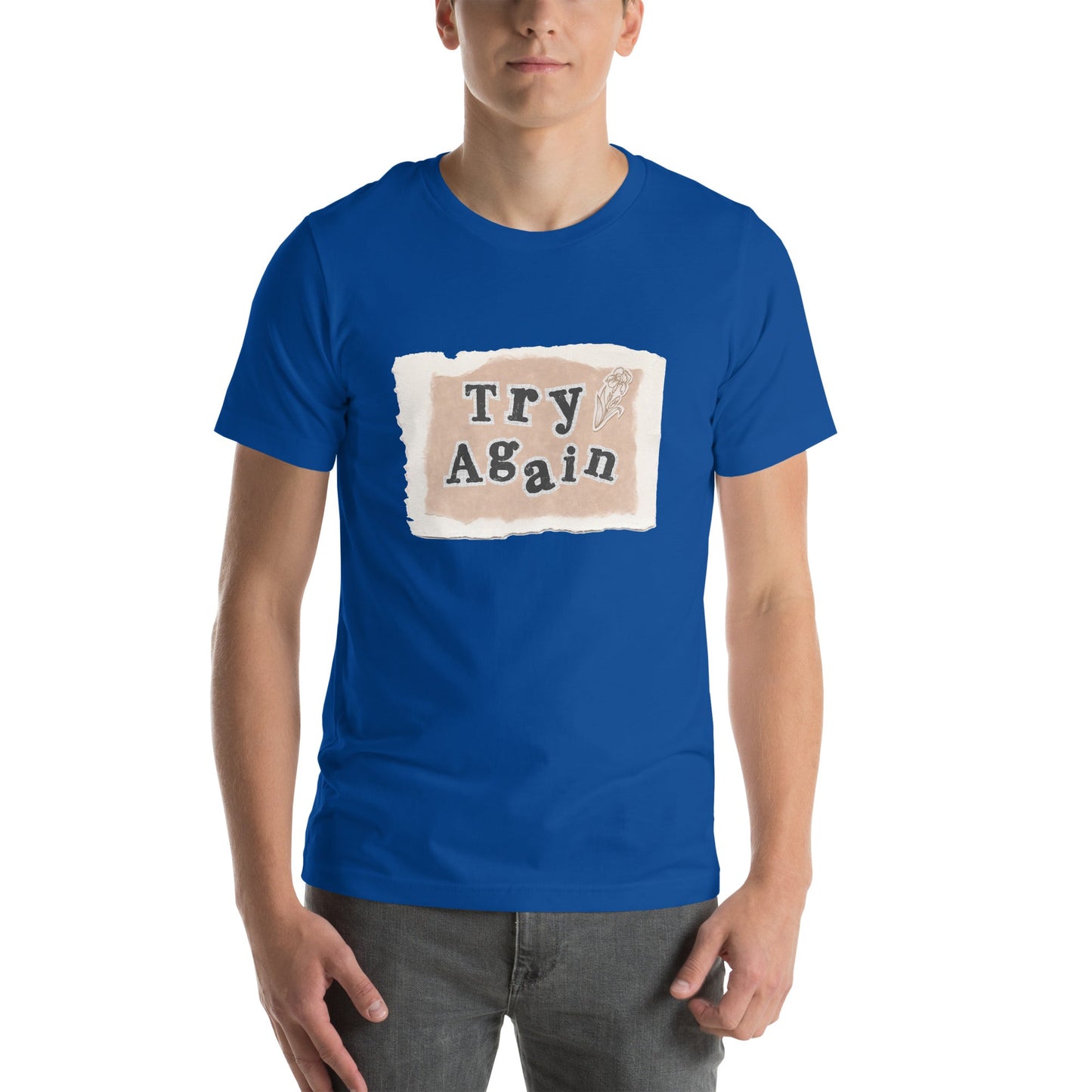 Retry T-Shirt - Left Placement image 11 in Black, size XL, showing front view for the Try Again design.