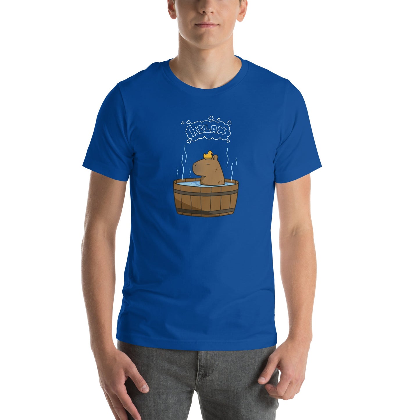 Slow Hour T-Shirt - Left Placement image 11: Black version, size XL with front view of the Relax range.