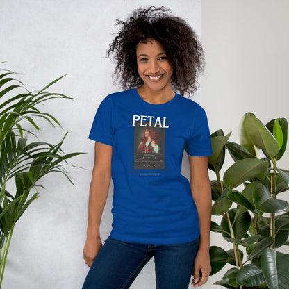 Petaline T-Shirt - Left Placement image 15 in Oxblood Black, size S, showing front view for the Petal design.