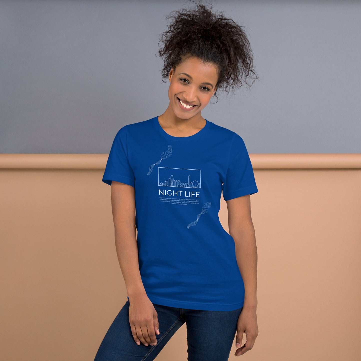 Afterhours T-Shirt - Left Placement image 13: Black version, size L with front view of the Night Life range.